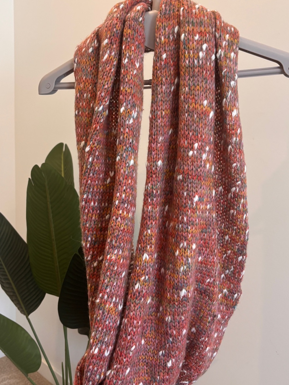Jackson Rowe Multicolor Speckled Knit Infinity Scarf - Rust & White